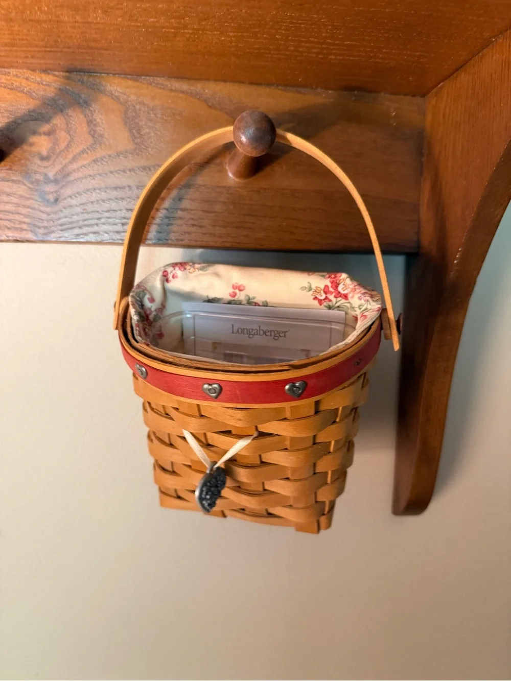 Vintage Longaberger 2001 Sweetheart Red Love Notes Basket Complete Set
